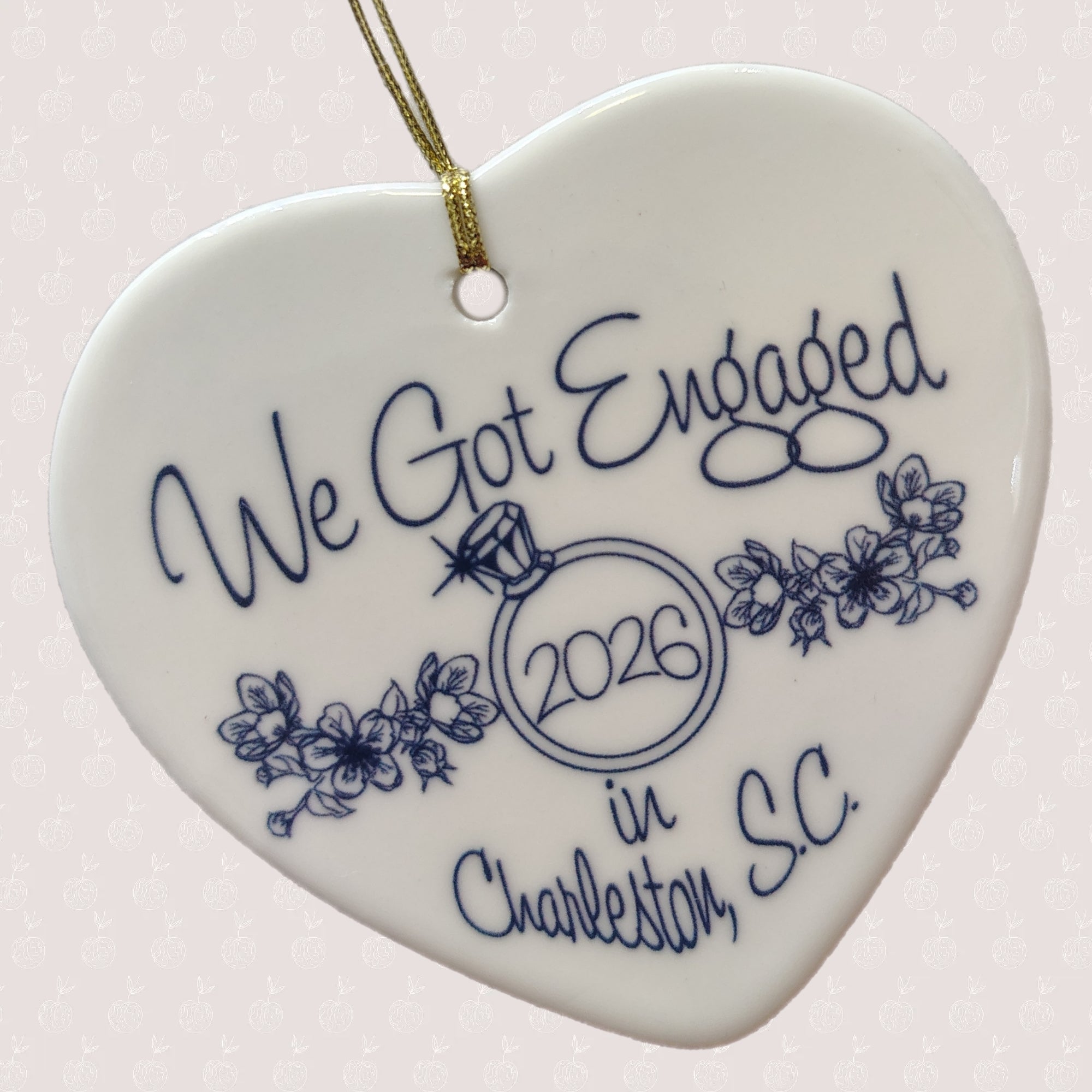 We Got Engaged in Charleston Ornament