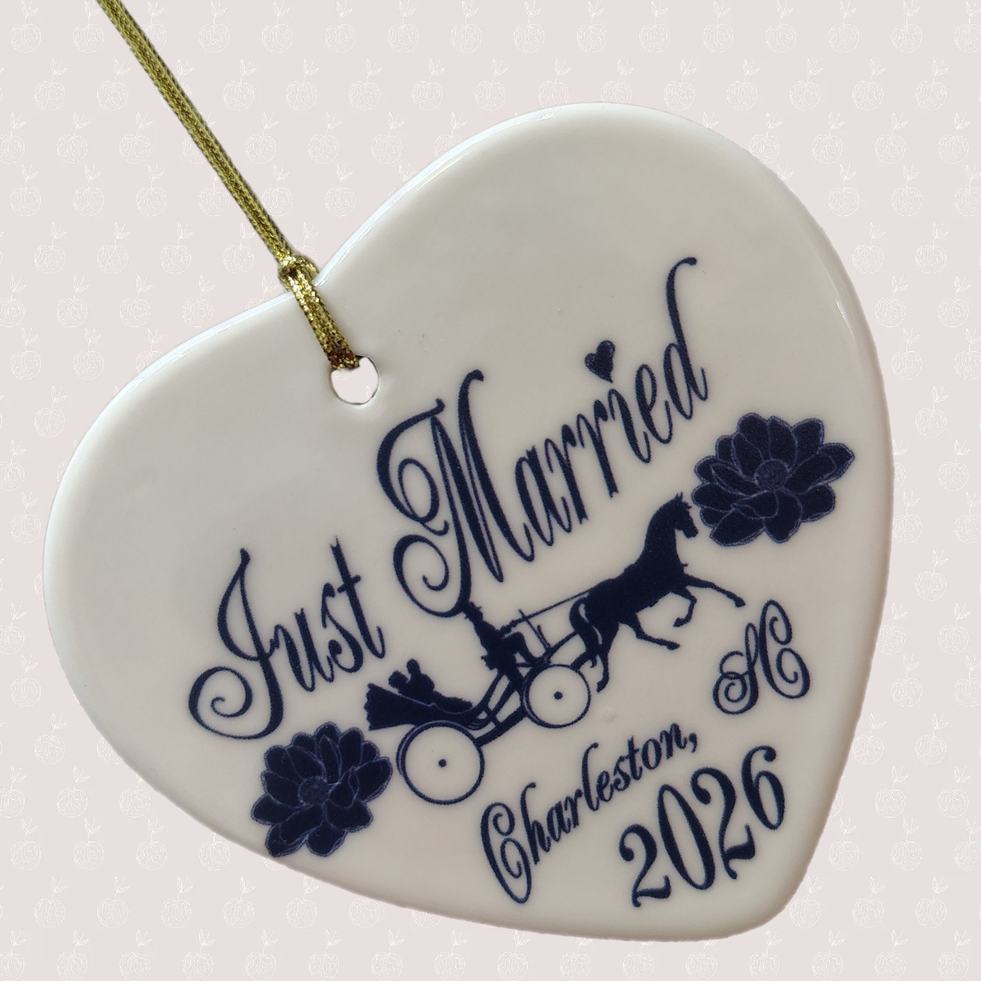 Just Married Charleston Ornament
