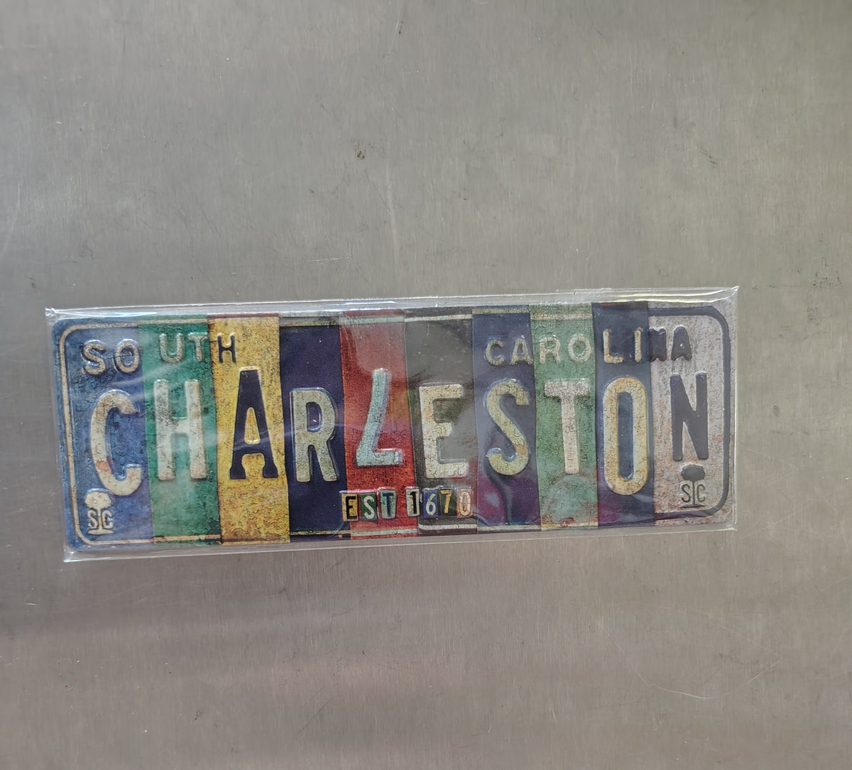 License Plate Charleston Stamped Magnet