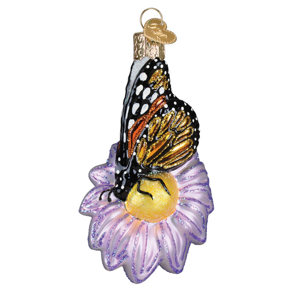 Monarch Butterfly on Flower Ornament