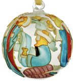Cloisonne Glass Ball Nativity, Wiseman & Angel Ornament