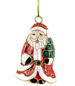 Cloisonne Santa Bell Ornament