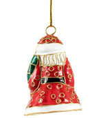 Cloisonne Santa Bell Ornament