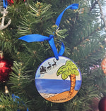 Santa Skyline Palm Tree Ornament