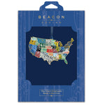 USA License Plate Map Ornament