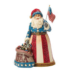 Patriotic Santa with Flag Figure