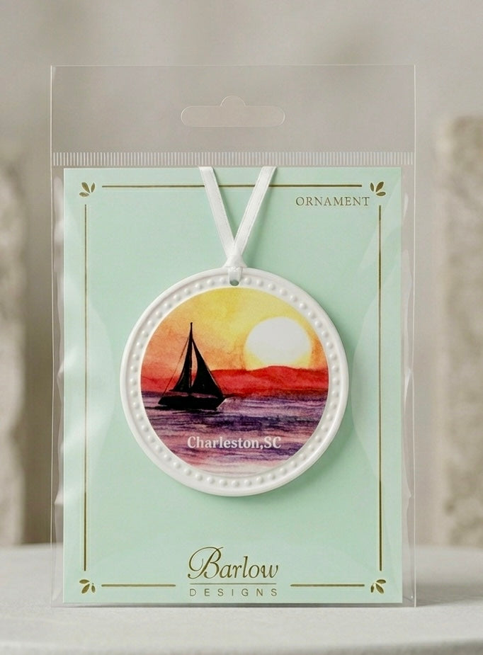 Ivy Orn Sunset Sail Ornament