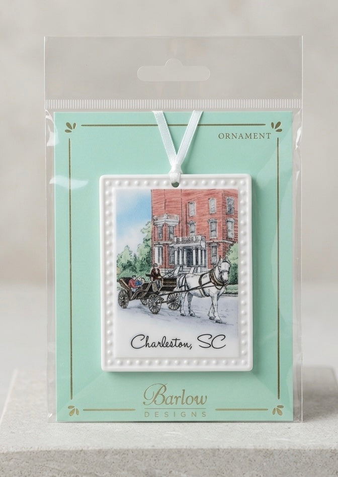 Holly Orn  Horse & Carriage Ornament