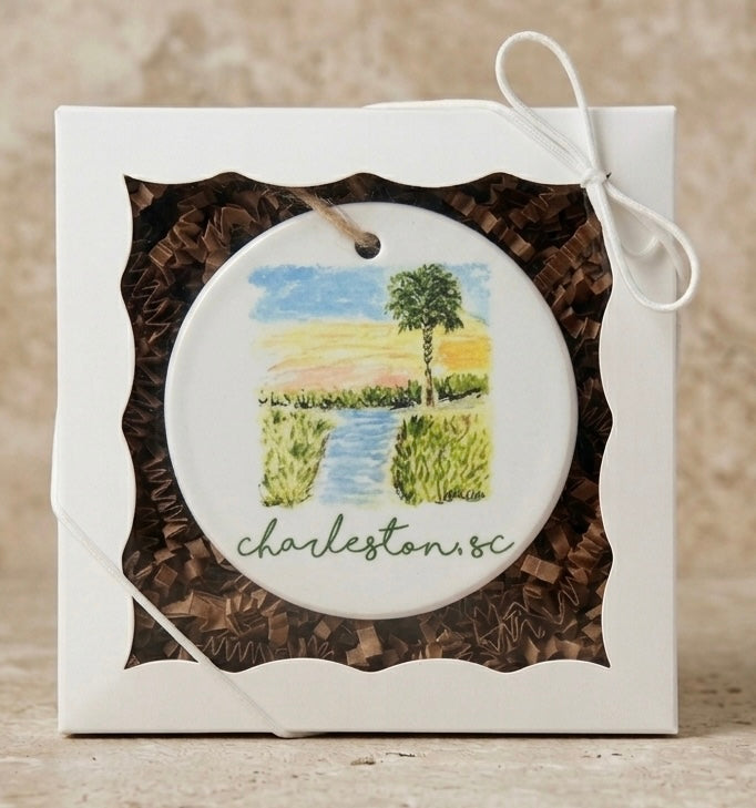Marsh Scene With Palmetto Ornament