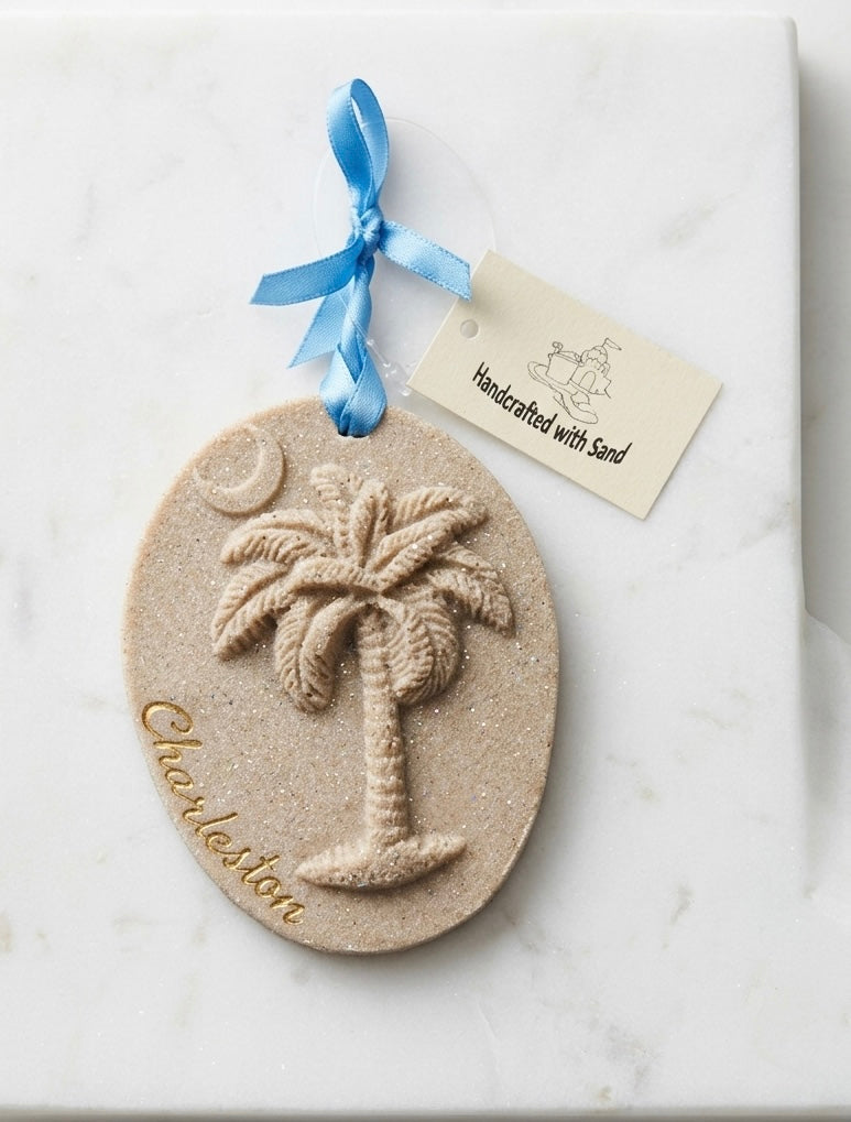 Charleston South Carolina Palmetto Moon Sand Ornament