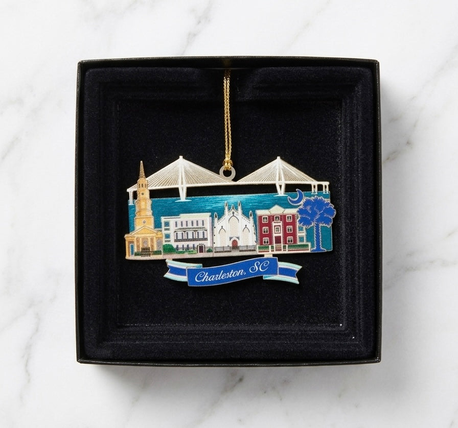 Charleston Brass Cityscape Ornament