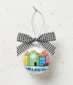 Charleston SC Rainbow Row Hand Painted Ornament