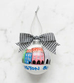 Charleston SC Rainbow Row Hand Painted Ornament