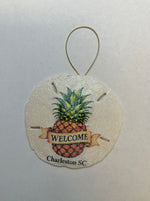 Pineapple Welcome Sand Dollar Ornament