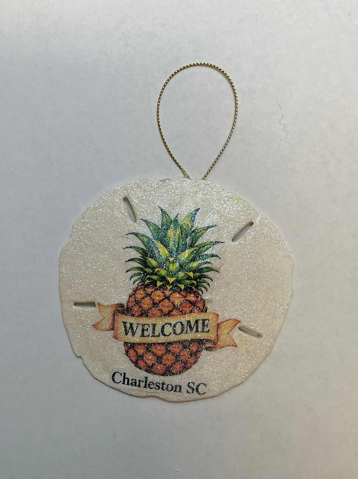 Pineapple Welcome Sand Dollar Ornament