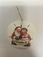 Santa and Mrs Claus Sand Dollar Ornament