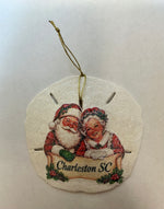 Santa and Mrs Claus Sand Dollar Ornament