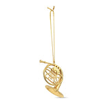 3"Gold French Horn Ornament W/B