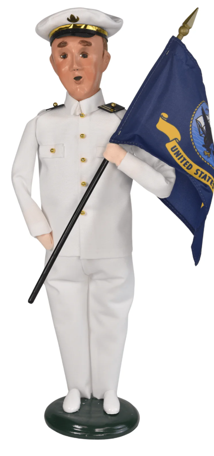 Navy Man with Flag