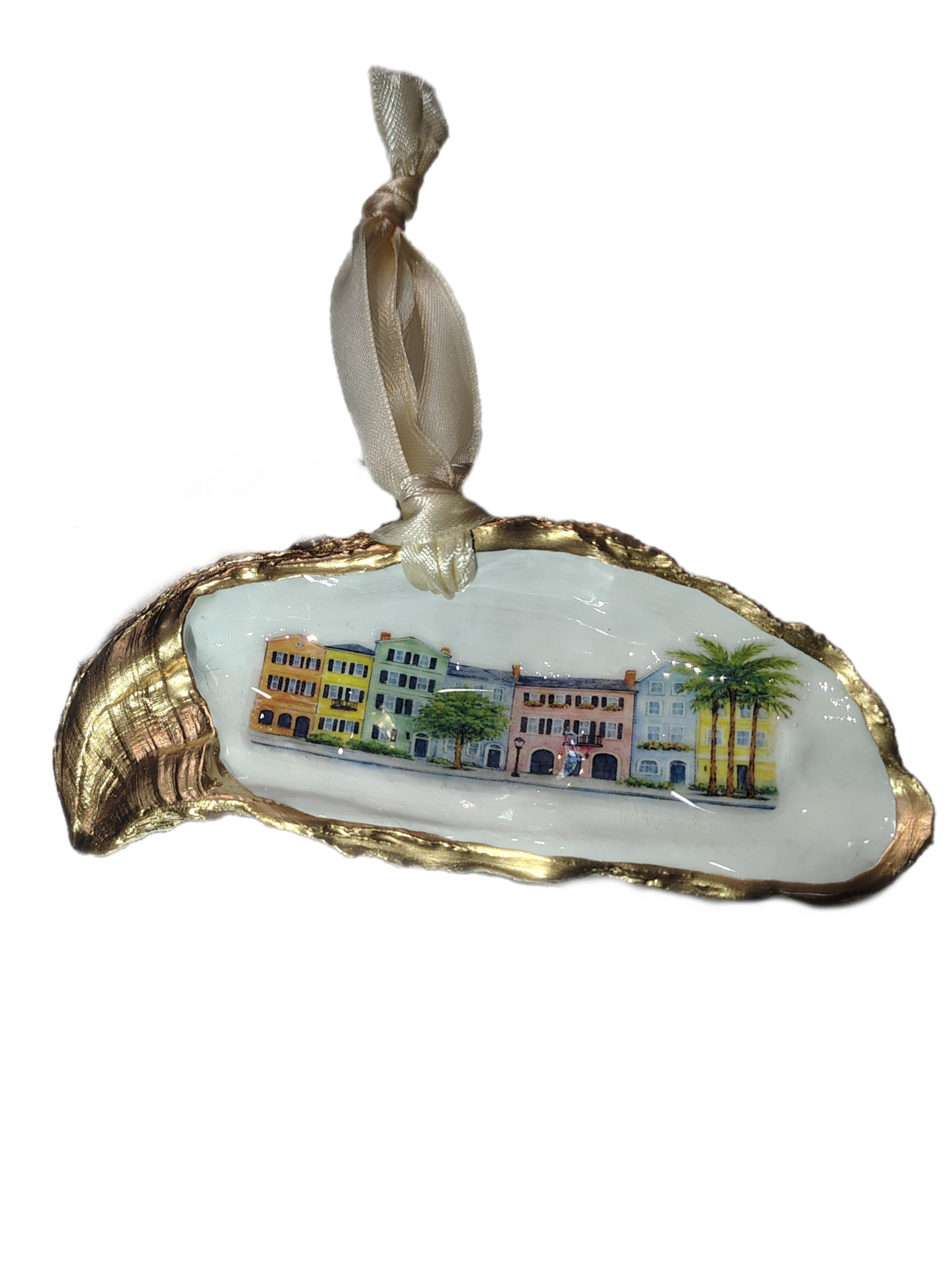 Charleston Rainbow Row Oyster Ornament