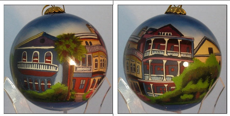 Rainbow Row Houses Charleston GL6012 Ornament