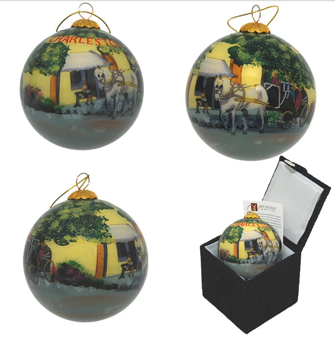 BTA075031C Charleston Horse & Carriage Ornament