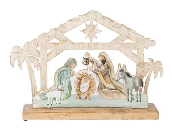 Watercolor Nativity Figurine