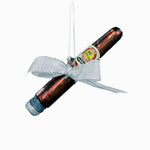5" Noble Gems Glass Cigar with Bow Ornament