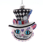 4.5" Glass Nobel Gems Cheshire Cat Head Ornament