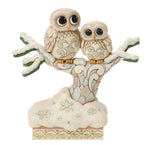 Woodland Owls on a Tree Figure