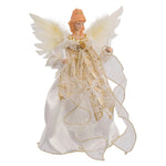 12" UL 10L Ivory and Gold Angel Tree Topper