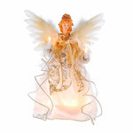 12" UL 10L Ivory and Gold Angel Tree Topper